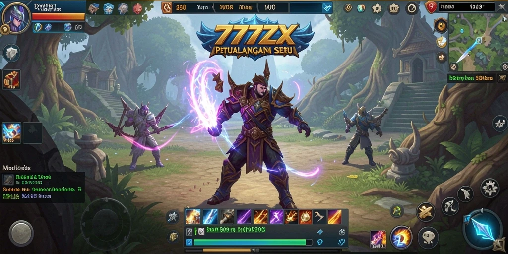 Screenshot yang menampilkan aksi epik dalam game MMORPG 777ZX.