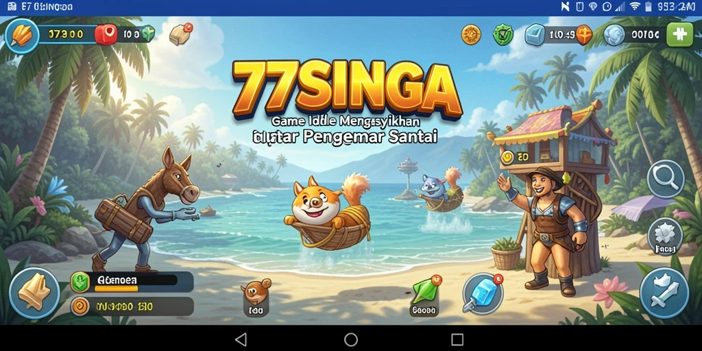 Screenshot gameplay 77SINGA menampilkan aksi santai dan strategi permainan.