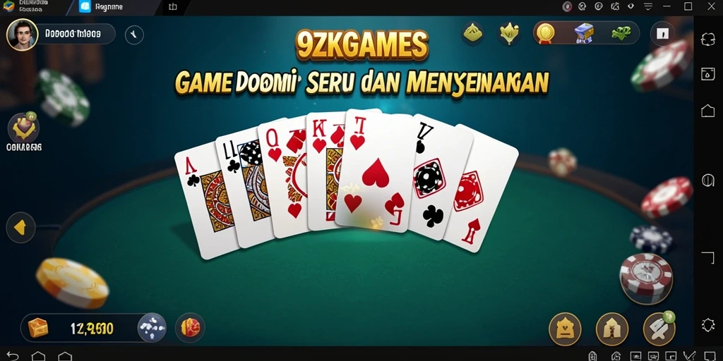 Tampilan gameplay seru di 9ZKGAMES, saksikan aksi permainan Domino.