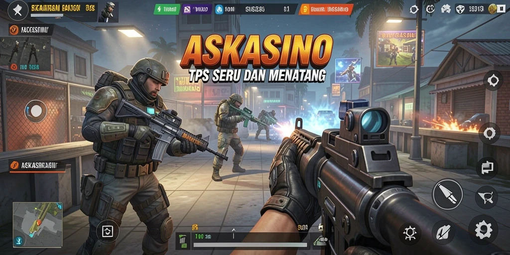 Tangkapan layar yang menampilkan aksi seru dalam <strong>ASKASINO</strong> di medan perang.