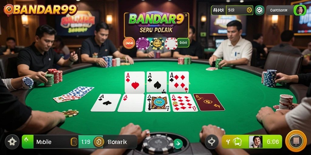 Tampilan menarik dari gameplay Poker di BANDAR99.