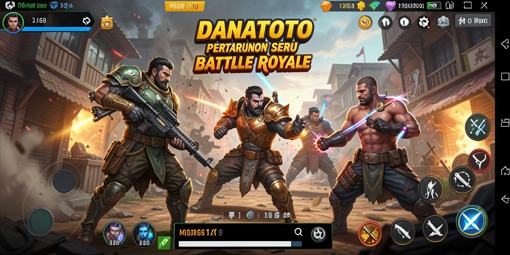 Tangkapan layar gameplay <strong>DANATOTO</strong> menampilkan aksi seru Battle Royale.