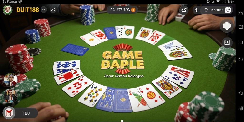 Tampilan gameplay seru di <strong>DUIT188</strong> saat bermain Gaple.