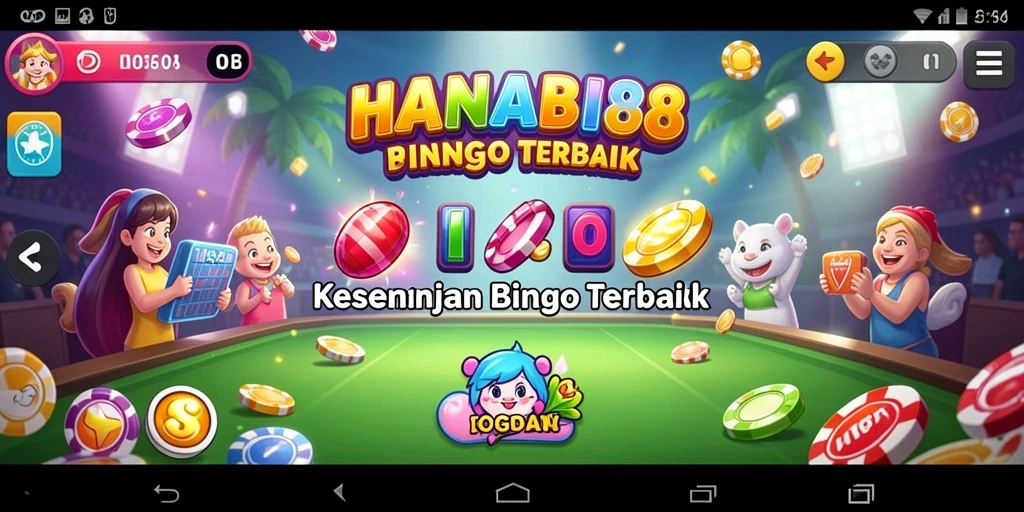 Screenshot menunjukkan gameplay seru dalam aplikasi Bingo.