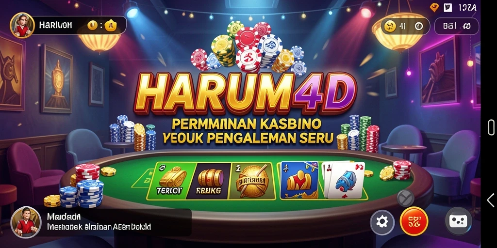 Screenshot gameplay HARUM4D menampilkan momen seru dari permainan Kasino.
