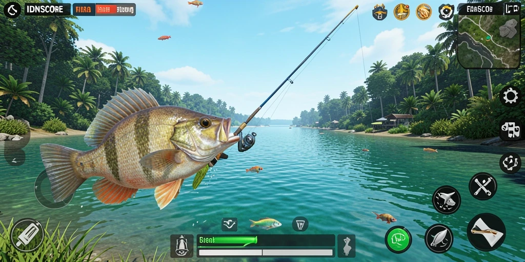 Tangkapan ikan yang mengesankan dalam gameplay IDNSCORE.