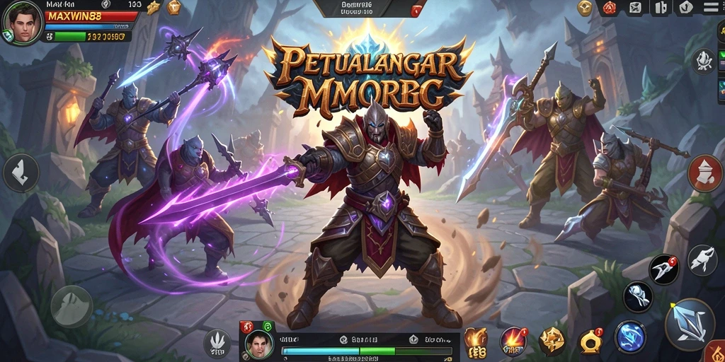 Screenshot gameplay MAXWIN88 yang menunjukkan aksi mendebarkan dalam dunia MMORPG.