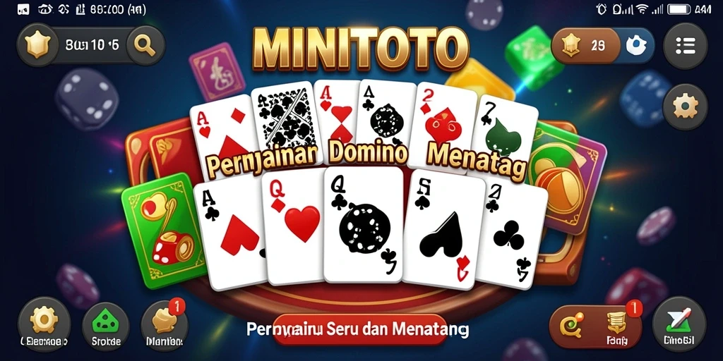 Tampilan gameplay Domino MINITOTO yang seru dan menarik.