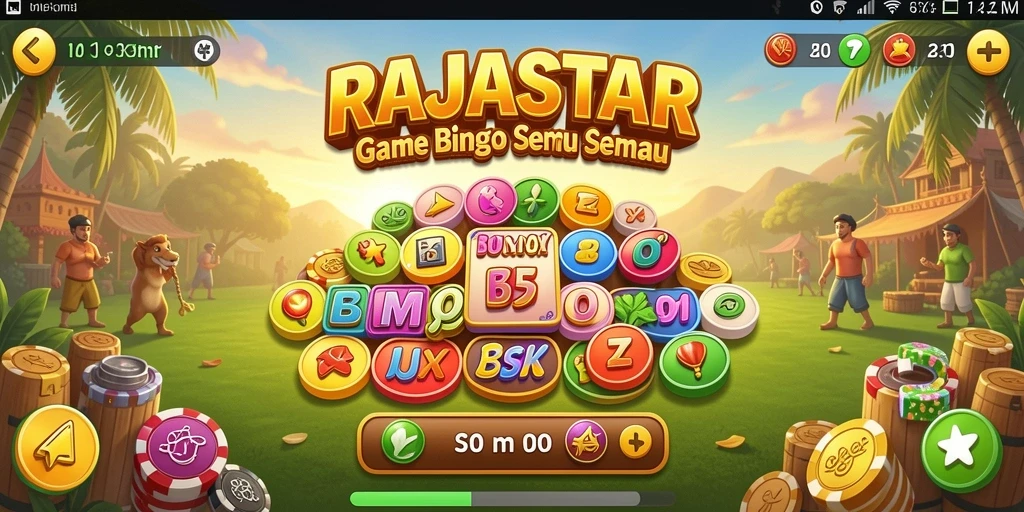 Tampilan gameplay seru dan interaktif dalam RAJASTAR Bingo.