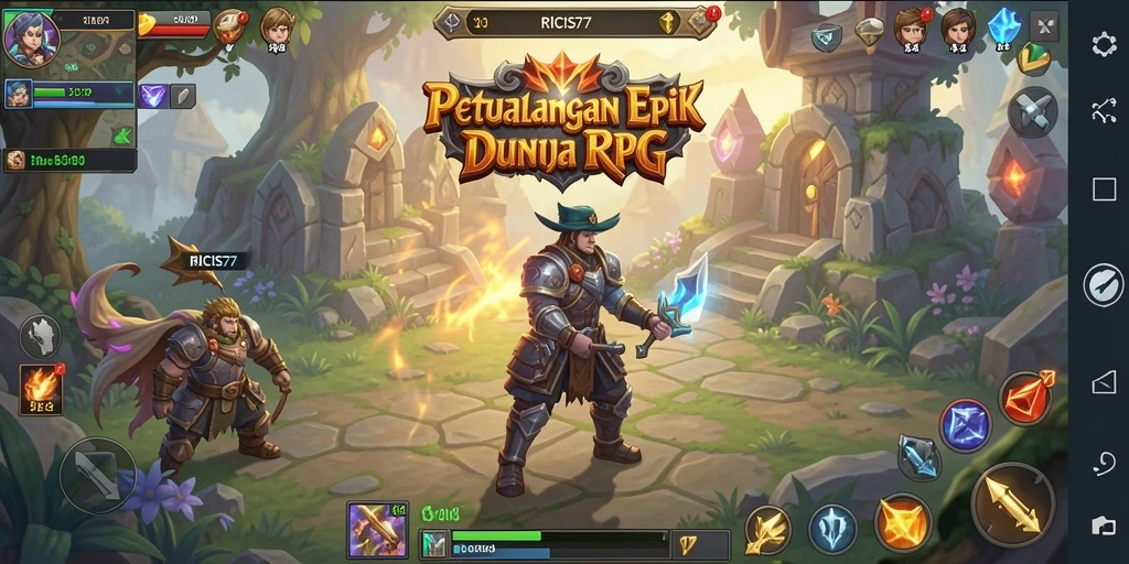 Tampilan gameplay mendebarkan di RICIS77, menunjukkan petualangan RPG yang seru.