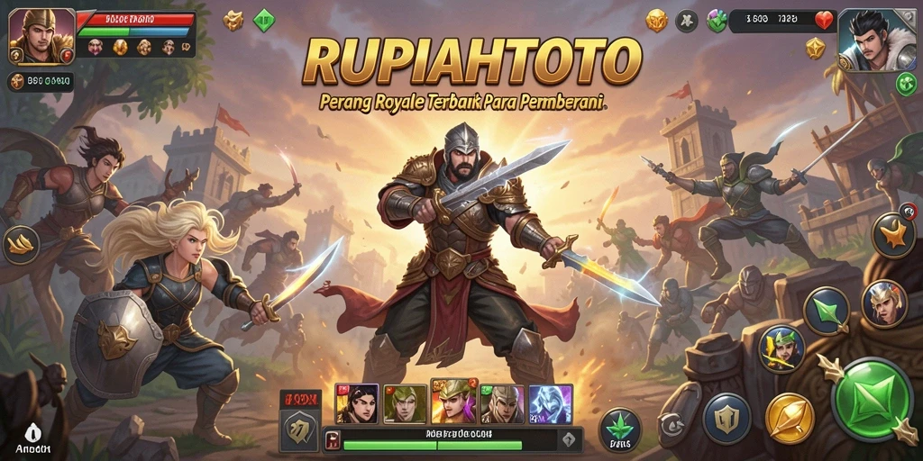 Screenshot gameplay RUPIAHTOTO dengan aksi seru di medan perang.