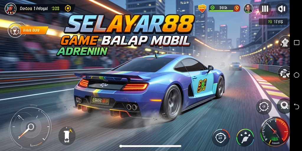 Screenshot permainan balap mobil yang mendebarkan di SELAYAR88.