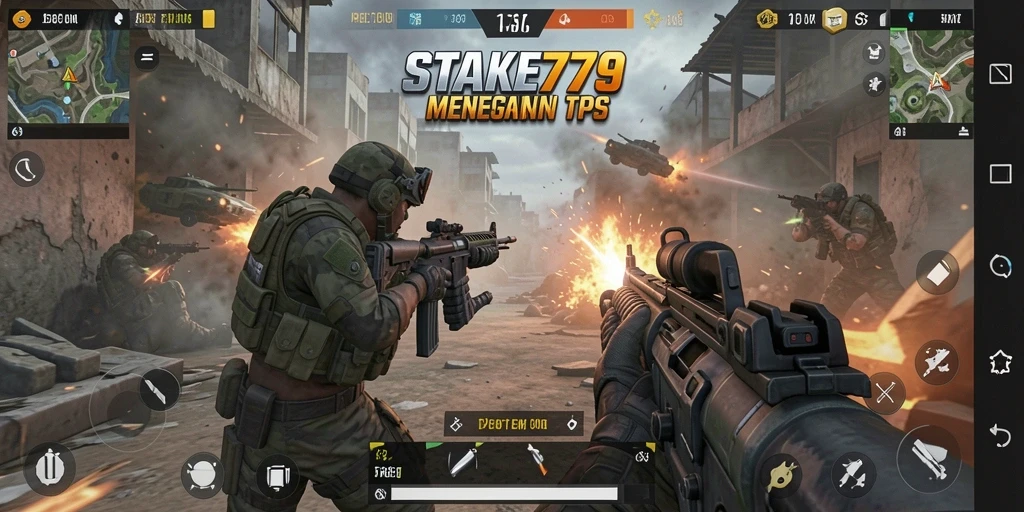 Screenshot utama STAKE779 yang menampilkan aksi pertarungan seru di TPS.