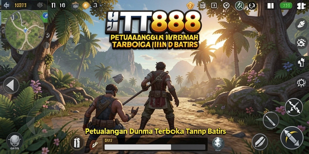 Screenshot gameplay <strong>TTT888</strong> menampilkan eksplorasi dunia terbuka yang epik.