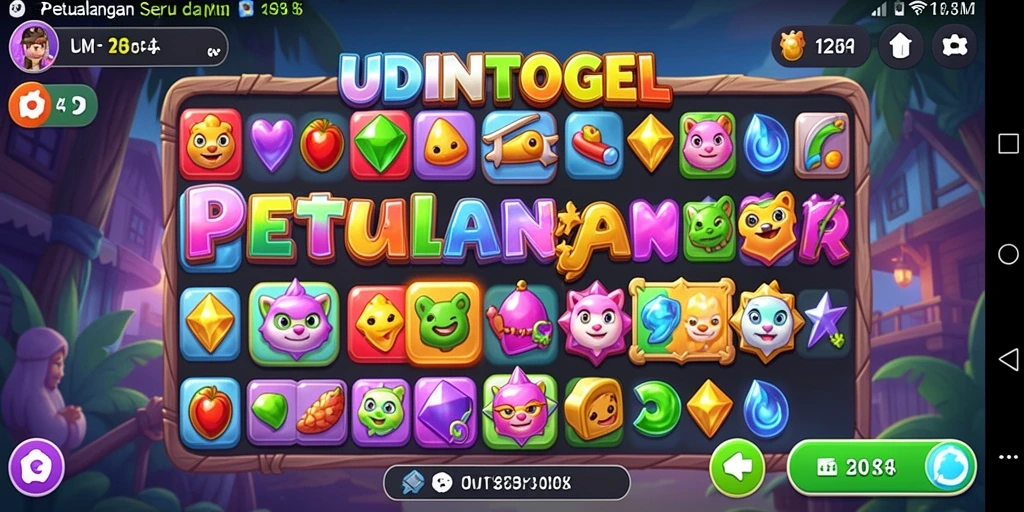Gameplay menantang di UDINTOGEL dengan kombinasi warna-warni.